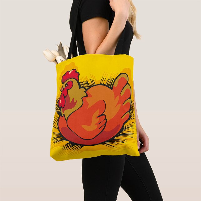 Hen on Nest Bright Farmyard Chicken Tasche (Von Creator hochgeladen)