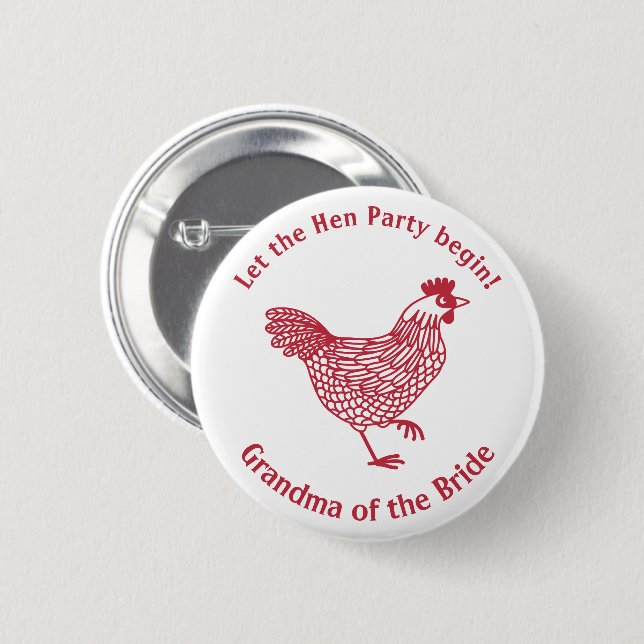 Hen Party Bachelorette Grandma der Braut Button (Vorne & Hinten)