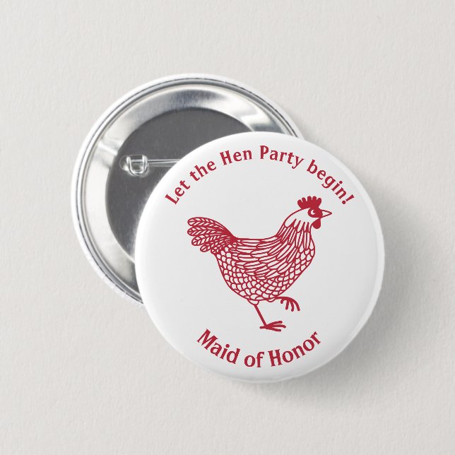 Hen Party Bachelorette Trauzeugin Button (Vorne & Hinten)