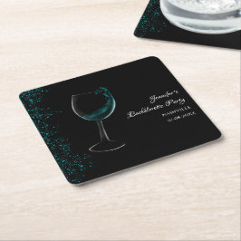 Hen Party Blue Mocktail Junggeselinnen-Abschied Rechteckiger Pappuntersetzer