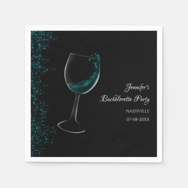 Hen Party Blue Mocktail Junggeselinnen-Abschied Serviette (Vorderseite)
