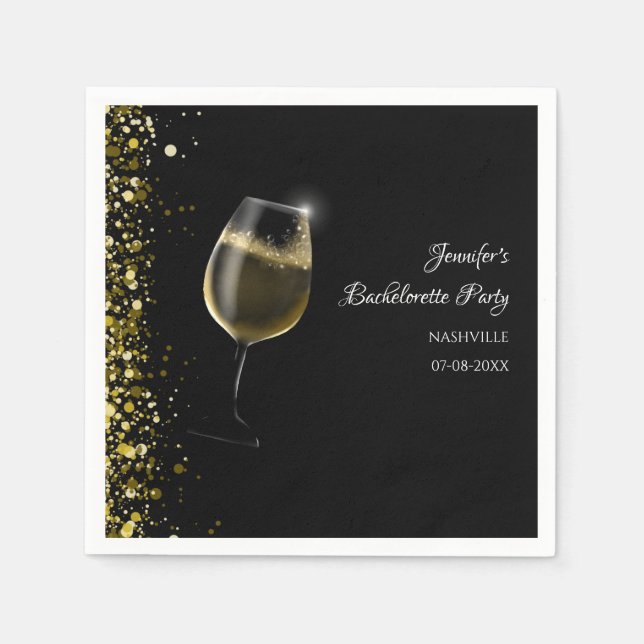 Hen Party gold Mocktail Junggeselinnen-Abschied Na Serviette (Vorderseite)