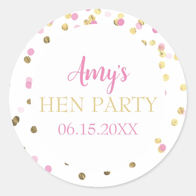 Hen Party Junggeselinnen-Abschied Favoriten Runder Aufkleber (Vorderseite)