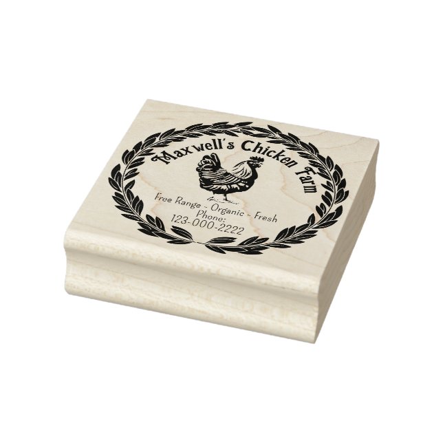 Hen Wreath Classic Egg Carton Labeling Gummistempel (Stempel)