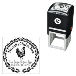Hen Wreath Classic Egg Carton Labeling Permastempel