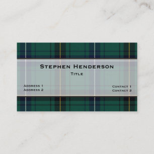 Henderson aquamariner Tartan-karierte Gewohnheit Visitenkarte