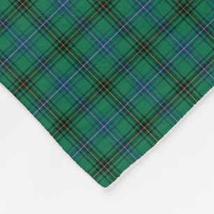 Henderson-Clanhellgrüner und blauer Tartan Fleecedecke