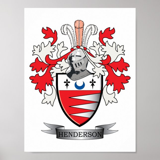 Henderson Familienwappen Coat of Arms Poster (Vorne)