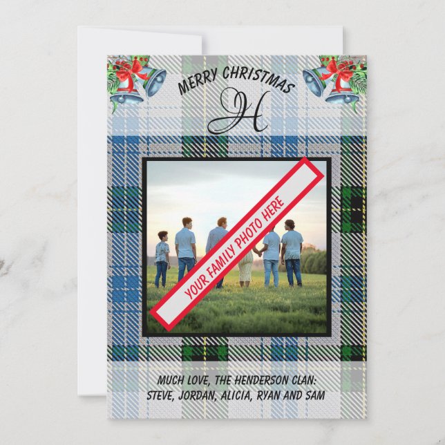 Henderson Scottish Clan Tartan Foto Weihnachten (Vorderseite)