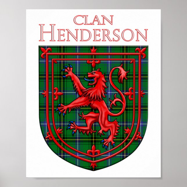 Henderson Tartan Scottish Kariert Lion Rampant Poster (Vorne)