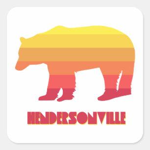 Hendersonville North Carolina Rainbow Bear Quadratischer Aufkleber
