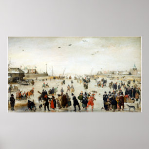 Hendrick Avercamp Winterlandschaft auf einem gefro Poster