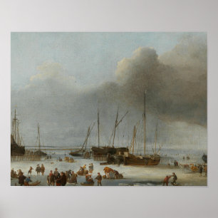 Hendrick Dubbels - Ice-Skaten auf dem Ostdock Poster