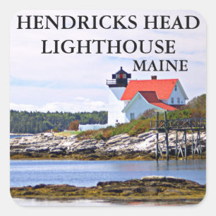 Hendricks Hauptleuchtturm, Maine-Aufkleber Quadratischer Aufkleber