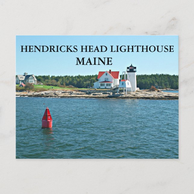 Hendricks Head Lighthouse, Maine Postcard Postkarte (Vorderseite)
