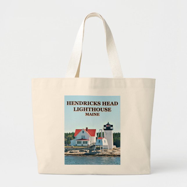 Hendricks Head Lighthouse, Maine Tote Bag Jumbo Stoffbeutel (Vorne)