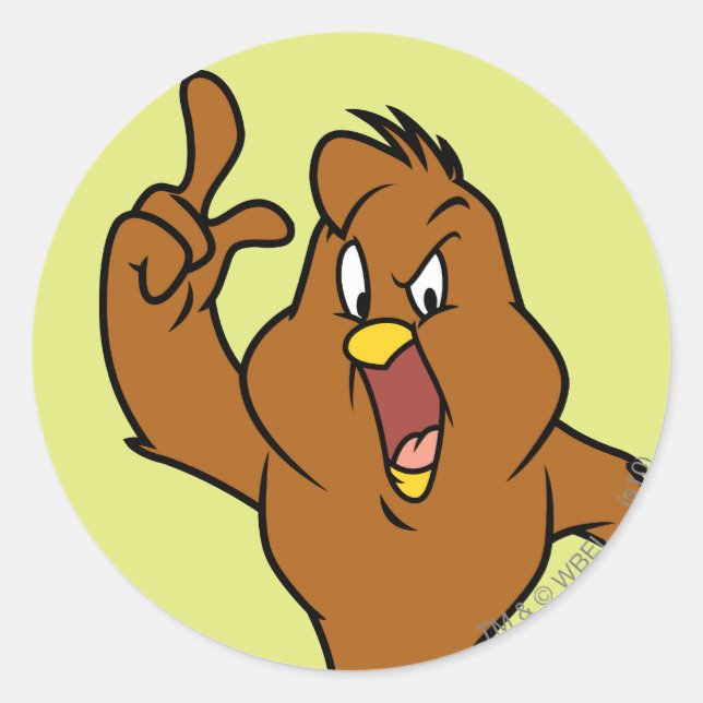 Henery Hawk Yelling Runder Aufkleber (Vorderseite)
