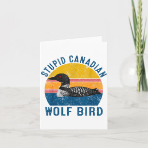 Hengst Kanadischer Wolf Lustiger Loon-Vogel Humor Karte