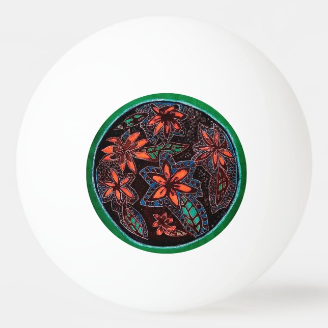 Henna Blume Tischtennisball (Vorderseite)