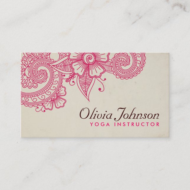 Henna Design Business Cards Visitenkarte (Vorderseite)