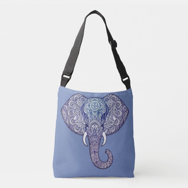 Henna Elephant Art Tragetaschen Mit Langen Trägern (Vorderseite)