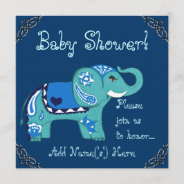 Henna Elephant (Babydusche) Einladung