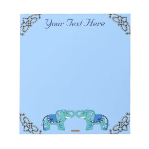 Henna Elephant (blau/hellblau) Notizblock