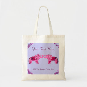 Henna Elephant (rosa/Lila) Tragetasche
