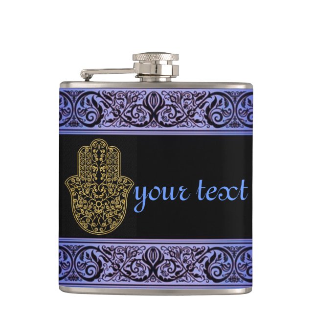 Henna hamsa hand Flask Flachmann (Vorderseite)