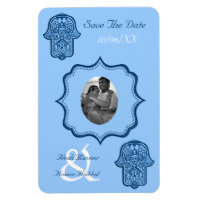 Henna Hand of Hamsa (blau) (Save the Date)