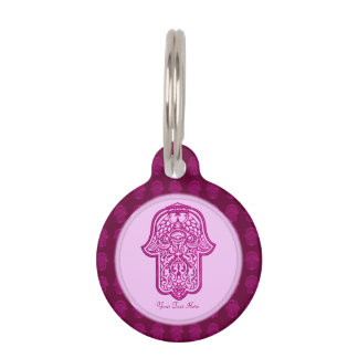 Henna Hand of Hamsa (rosa) Haustiermarke