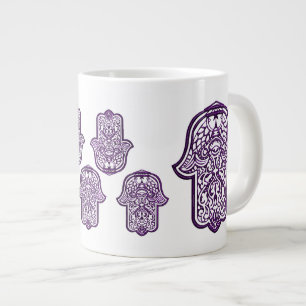 Henna Hand von Hamsa (Lila) Jumbo-Tasse