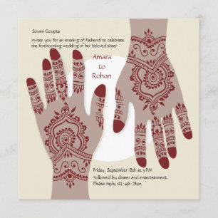 Henna-Hände Einladung