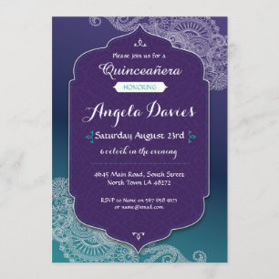 Henna Jewel Quinceanera Geburtstagsparty Einladung