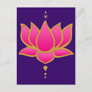 Henna Lotus Pink Postcard Postkarte