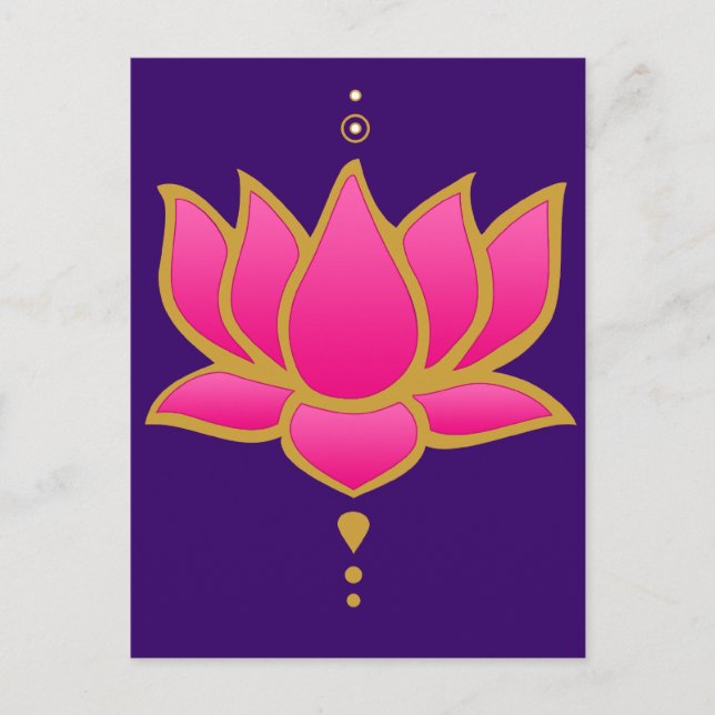 Henna Lotus Pink Postcard Postkarte (Vorderseite)
