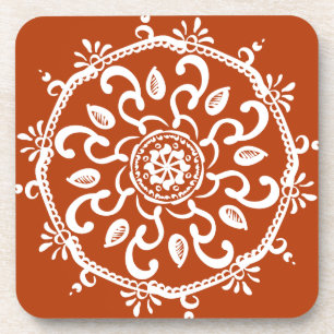Henna Mandala Getränkeuntersetzer