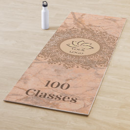 Henna Mandala Marble Hübsch Blush Logo Yogamatte