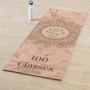 Henna Mandala Marble Hübsch Blush Logo Yogamatte