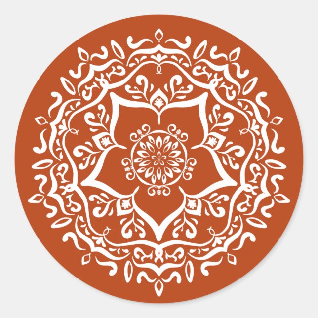 Henna Mandala Runder Aufkleber (Vorderseite)