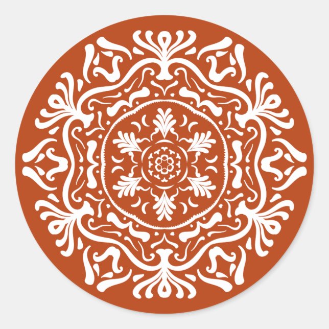 Henna Mandala Runder Aufkleber (Vorderseite)