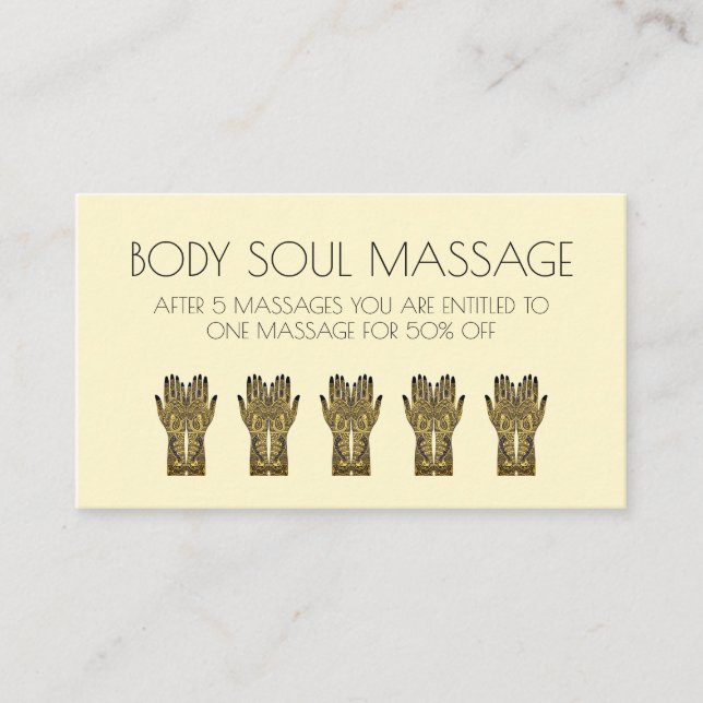 Henna Mehndi Hands Design Treuekarte (Vorderseite)