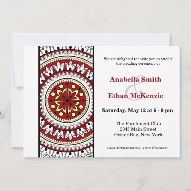 Henna Mehndi Wedding Einladung (Vorderseite)