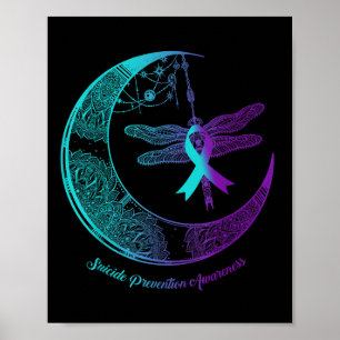 Henna Moon Dragonfly Suizidprävention Bewusstsein Poster