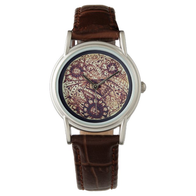 Henna-Muster Armbanduhr (Vorderseite)