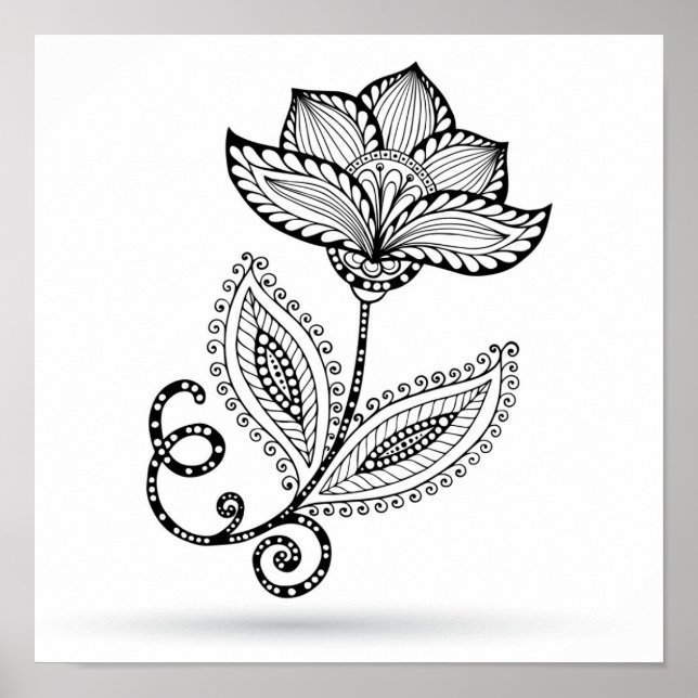 Henna Paisley Mehndi Doodles 2 Poster (Vorne)