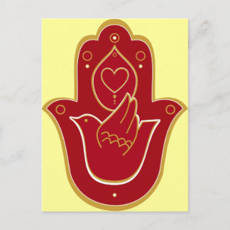 Henna Peace und Liebe Hamsa Postkarte