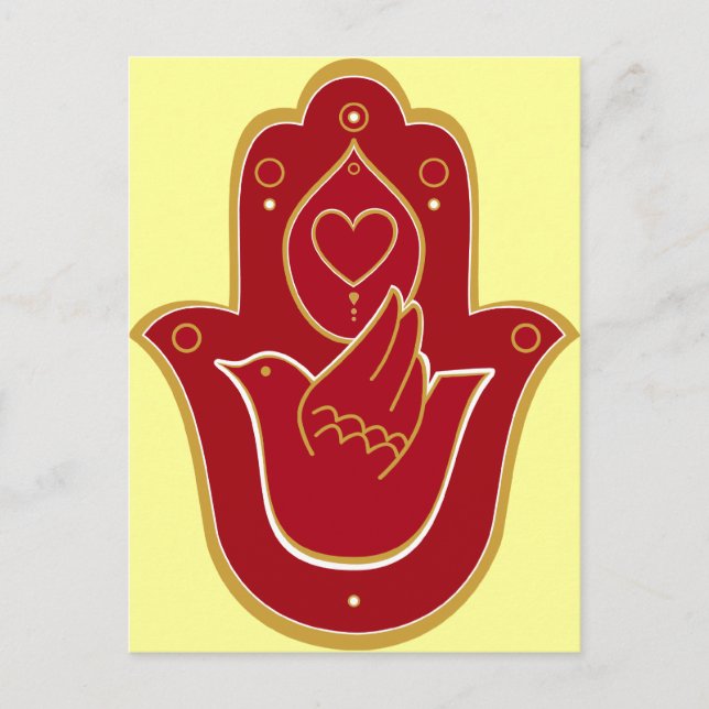 Henna Peace und Liebe Hamsa Postkarte (Vorderseite)