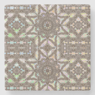 Henna Phownix Fraktal Mandala Kunst, Dichtung und  Steinuntersetzer