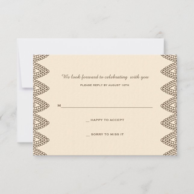 Henna Reply Card Einladung (Vorderseite)